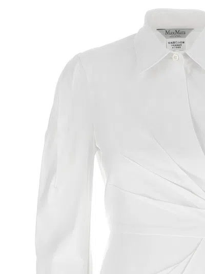 Max Mara Wrap Design Dress Buttoned Cuffs In White