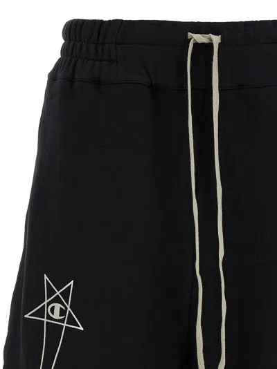 Rick Owens Logo Embroidered Waistband Shorts Pockets