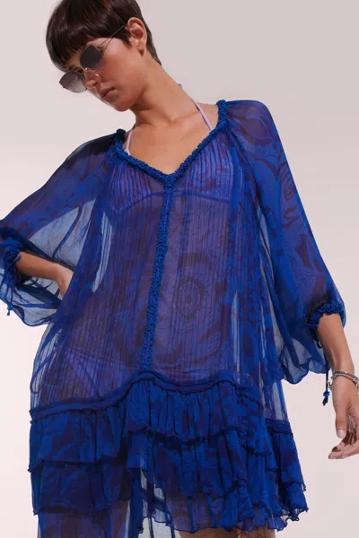 Poupette St Barth Poncho Nava In Blue