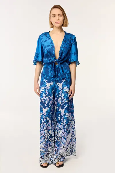 Poupette St Barth Long Jumpsuit Celie In Blue