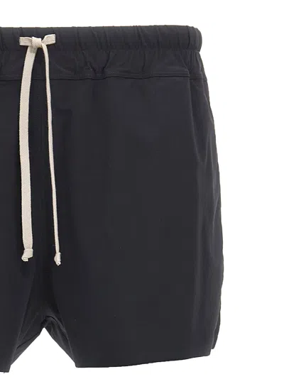 Rick Owens Elastic Waistband Swim Trunks In Black
