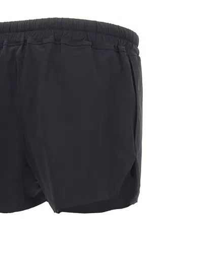 Rick Owens Elastic Waistband Swim Trunks In Black