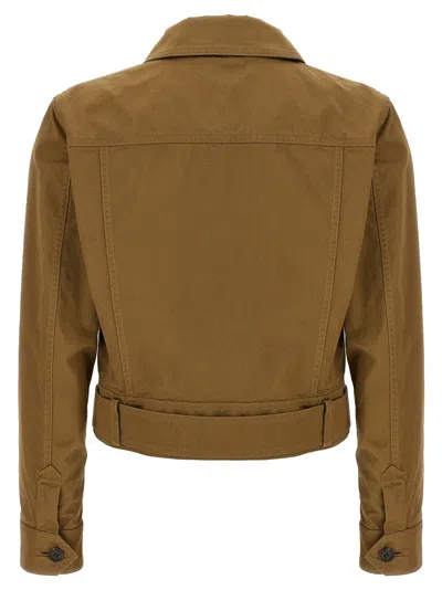 Saint Laurent Short Brown Safari-style Jacket Jackets Brown In Brown