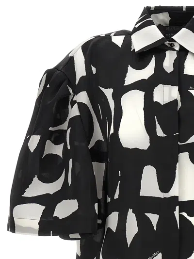 Max Mara Carella Abstract-print Puff-sleeve Collared Shirt