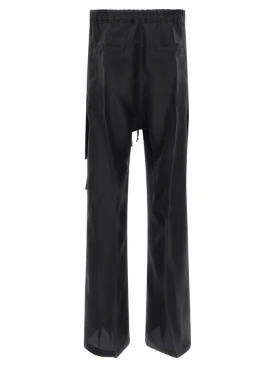 Rick Owens Wide-leg Trousers With High Waist And Utility Pockets In Black