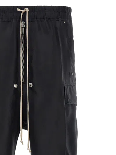 Rick Owens Wide-leg Trousers With High Waist And Utility Pockets In Black