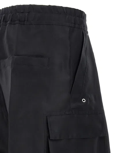 Rick Owens Wide-leg Trousers With High Waist And Utility Pockets In Black