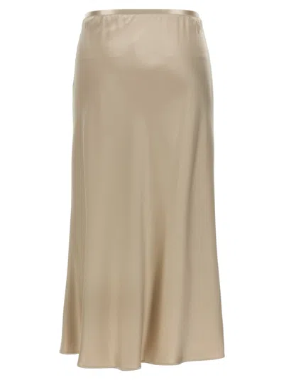 Max Mara Satin Finish Midi Skirt With Flowing Silhouette