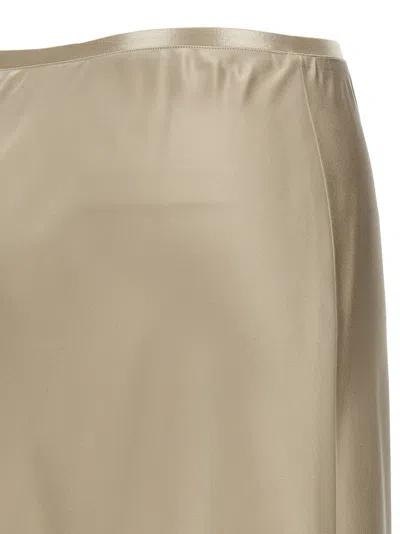 Max Mara Satin Finish Midi Skirt With Flowing Silhouette