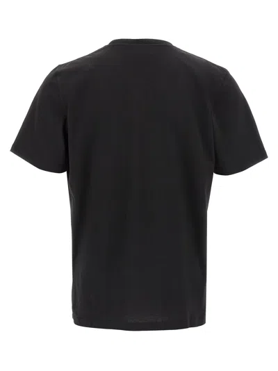 Saint Laurent Black Crewneck T-shirt With Cassandre Embroidery In Cotton Man In Black