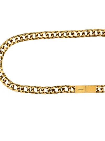 Saint Laurent Chain Link Belt Accessory In Gold