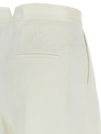 Max Mara High Waist Wide Leg Trousers With Pleats In Neutral