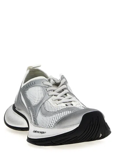 Balenciaga White And Silver Sneaker Circuit In Gray