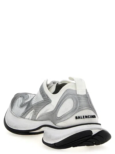 Balenciaga White And Silver Sneaker Circuit In Gray