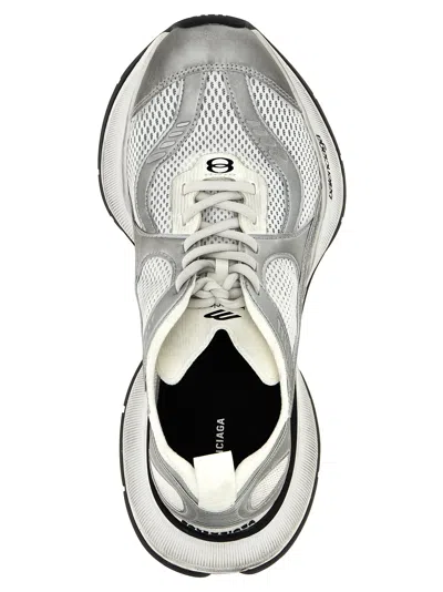 Balenciaga White And Silver Sneaker Circuit In Gray