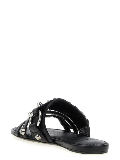 Balenciaga City Flat Sandals In Black