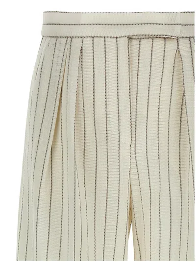 Max Mara Clarion Pinstriped Straight-leg Pants