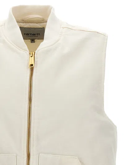 Carhartt Vest With Patch Pockets And Ribbed Collar In Neutral