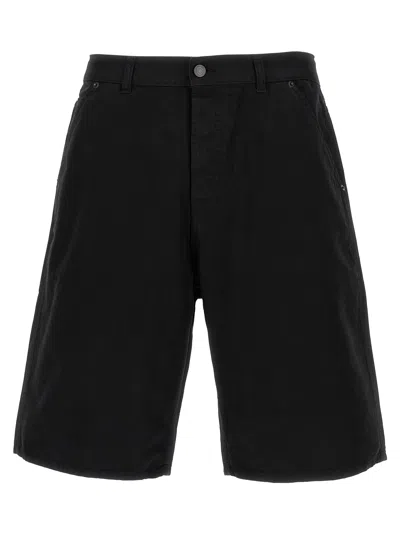 Saint Laurent Denim Bermuda Shorts With Pockets And Loops In Black