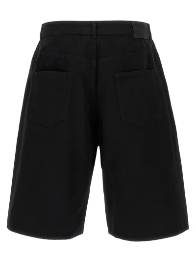 Saint Laurent Denim Bermuda Shorts With Pockets And Loops In Black