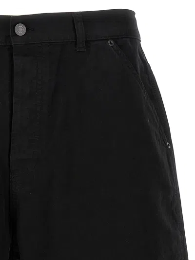 Saint Laurent Denim Bermuda Shorts With Pockets And Loops In Black