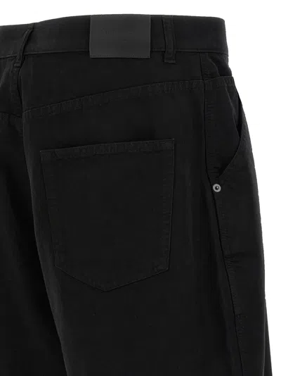 Saint Laurent Denim Bermuda Shorts With Pockets And Loops In Black