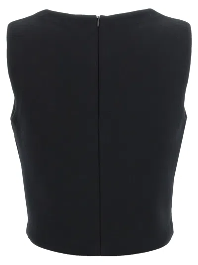 Max Mara Dazzy Round-neck Zip-back Top In Black
