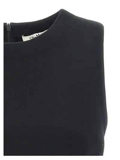 Max Mara Dazzy Round-neck Zip-back Top In Black
