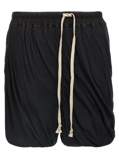 Rick Owens Dbl Long Boxers Bermuda And Short Black In Black