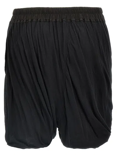 Rick Owens Dbl Long Boxers Bermuda And Short Black In Black