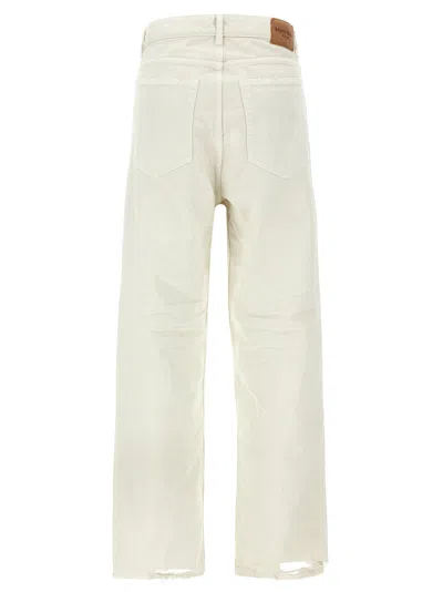 Balenciaga Wide Camel White Jean Pants In Multi