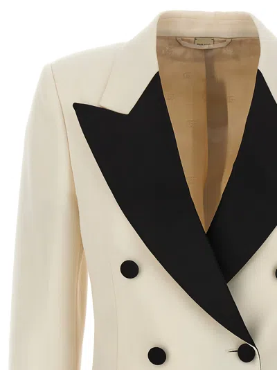 Gucci Double-breasted Blazer Blazer And Suits White/black