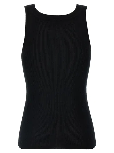 Max Mara Eliadi Ribbed Wool Tank Top In Black