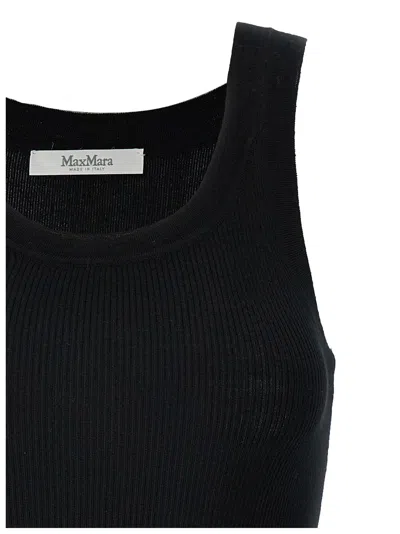 Max Mara Eliadi Ribbed Wool Tank Top In Black