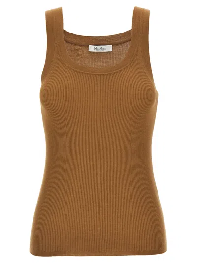 Max Mara Women Sleeveless Knitted Top In Brown