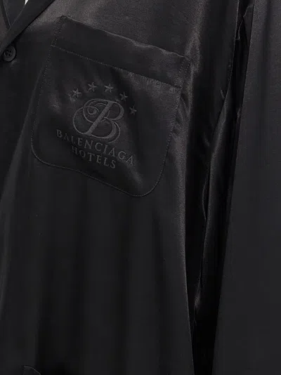 Balenciaga Pajama-style Shirt With Tone-on-tone Logo Embroidery