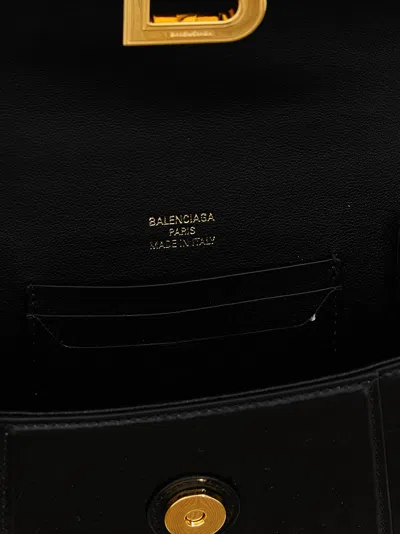Balenciaga Black Leather Small Hourglass Crossbody Bag In Black