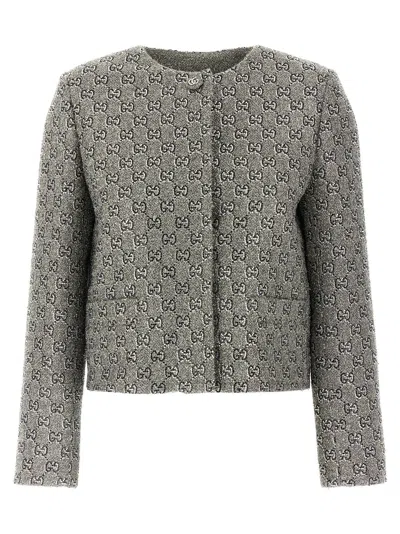 Gucci Gg Jacket Blazer And Suits Gray In Gray
