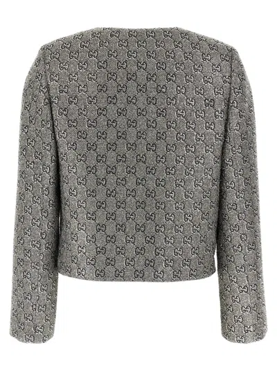 Gucci Gg Jacket Blazer And Suits Gray In Gray