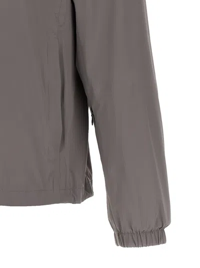 Herno Hooded Jacket Lightweight Fabric Elastic Cuffs In Gray