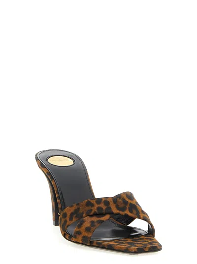 Saint Laurent 'jill' Mules In Animal Print