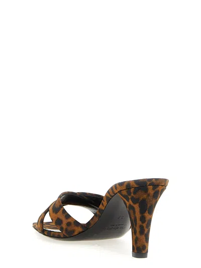 Saint Laurent 'jill' Mules In Animal Print