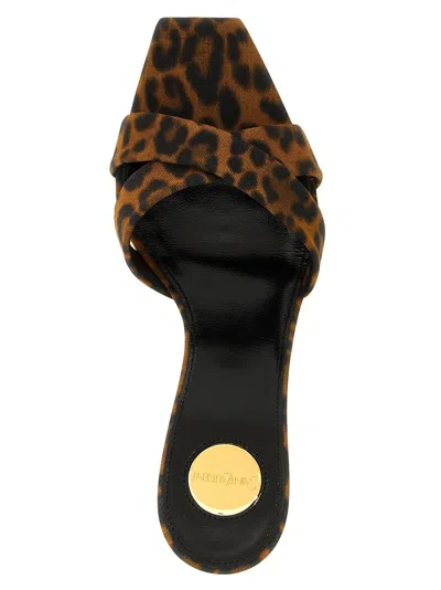 Saint Laurent 'jill' Mules In Animal Print