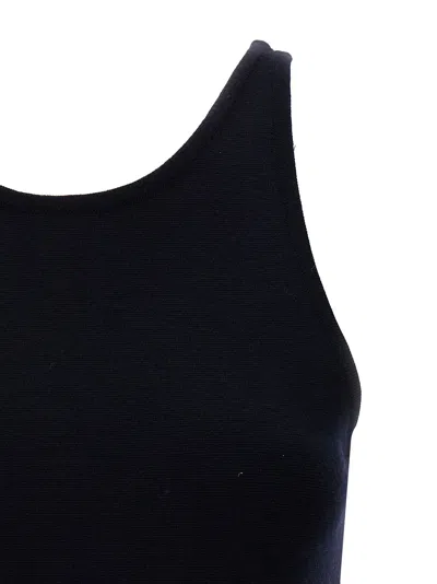 Max Mara Simple Round Neck Sleeveless Knit Top In Black