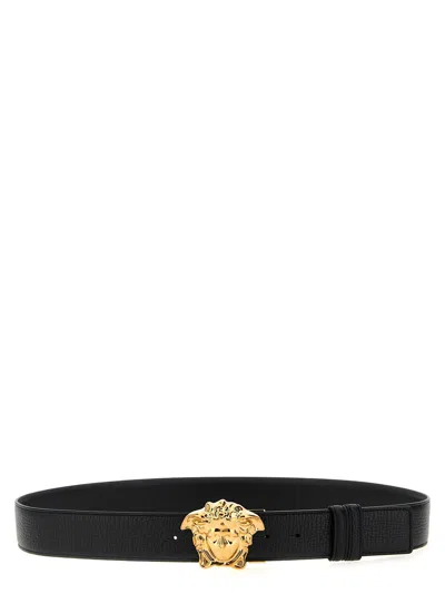 Versace La Medusa Reversible Belt In Black