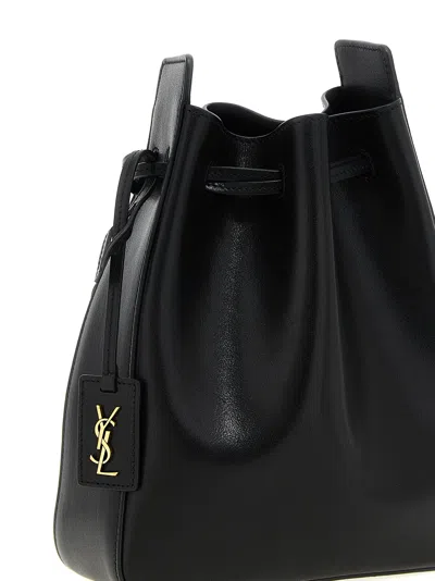 Saint Laurent Leather Bucket Bag Crossbody Bags Black