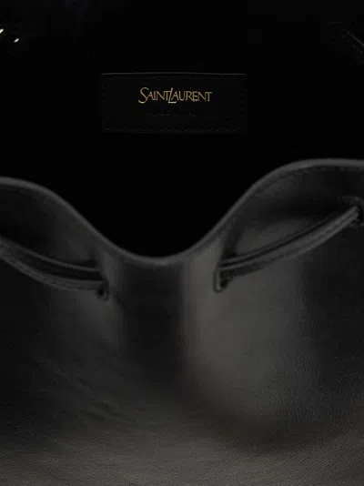 Saint Laurent Leather Bucket Bag Crossbody Bags Black