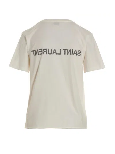 Saint Laurent Reverse Logo T-shirt In Black