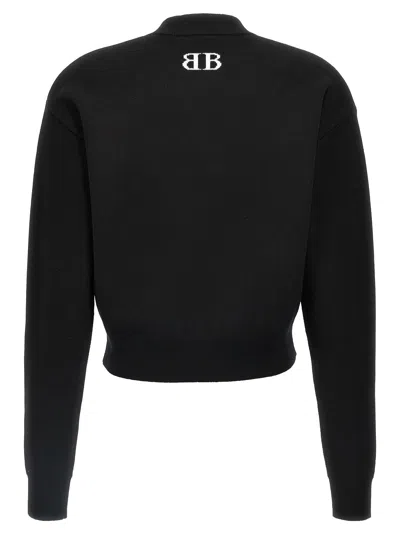 Balenciaga Logo Knitwear Sweater With Ribbed Accents