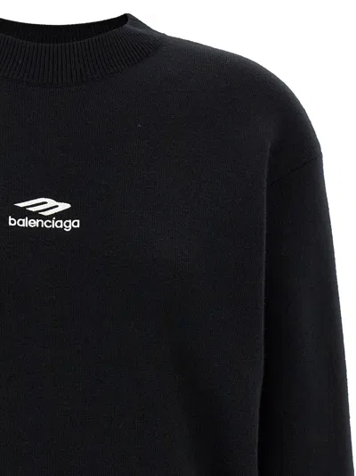 Balenciaga Knitwear Crew Neck Sweater In Black